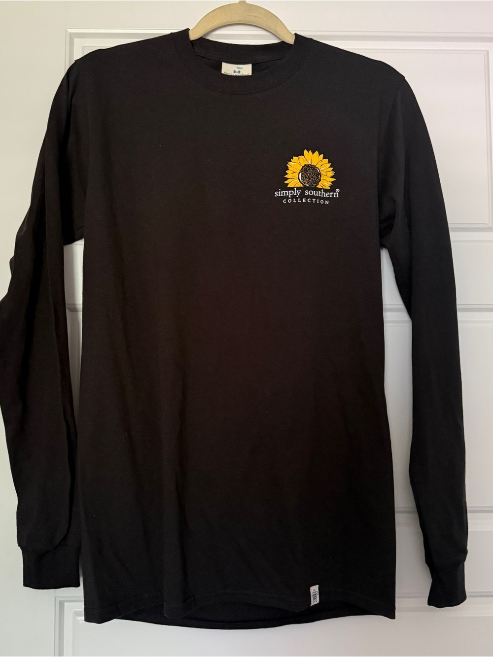 Simply Southern Black Long-Sleeve Tee with Yellow Sunflower Chest Graphic - Picture 2 of 4
